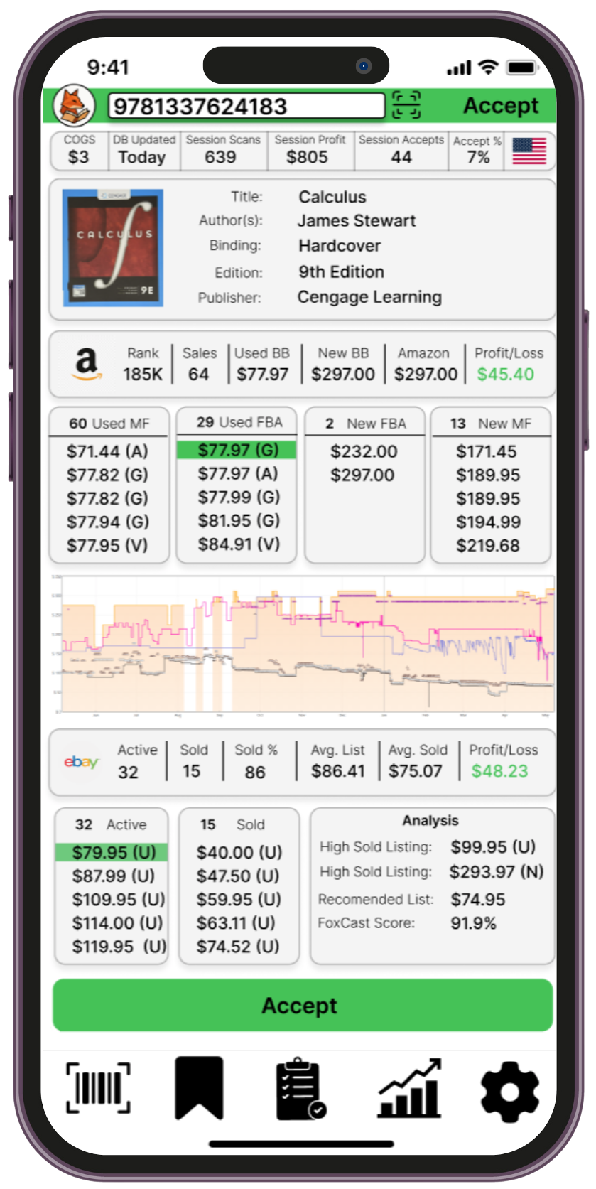 Bookfox Sourcing Screen